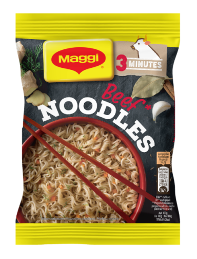 MAGGI Noodles, instant rezanci s okusom govedine, vrećica 59.2g_FOP