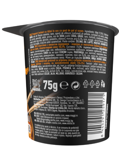 MAGGI Saucy Noodles, instant rezanci u pikantnom umaku s okusom piletine i sezama, čaša, 75g_BOP