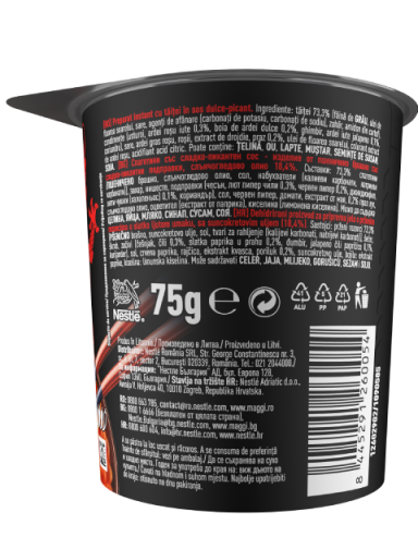 MAGGI Saucy Noodles, instant rezanci u slatko-ljutom umaku, čaša, 75g_BOP